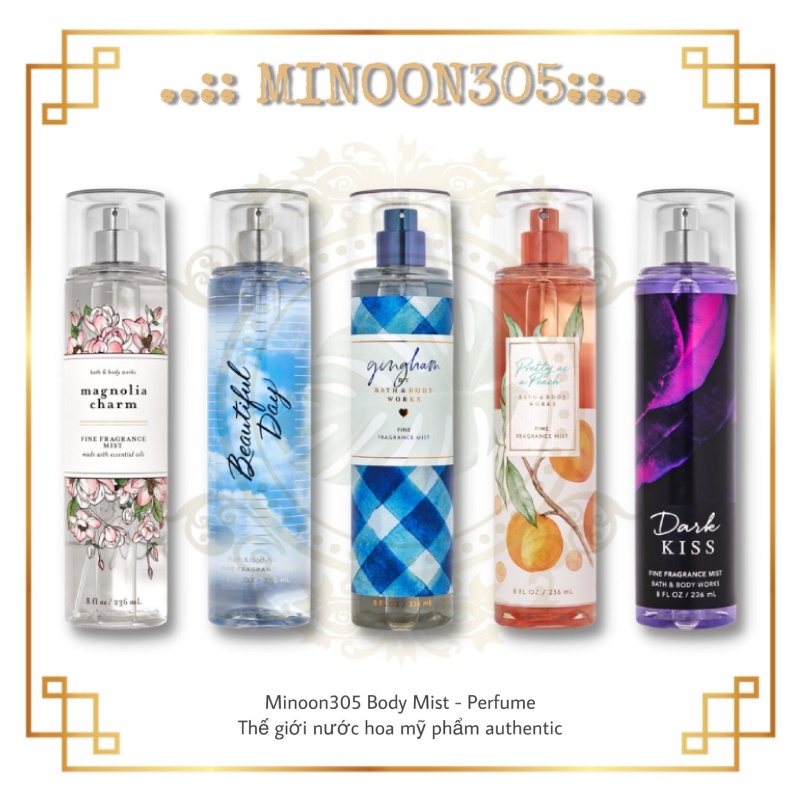 ♔minoon♔ Xịt Thơm Body Mist Bath & Body Works Đủ Mùi (10ml)