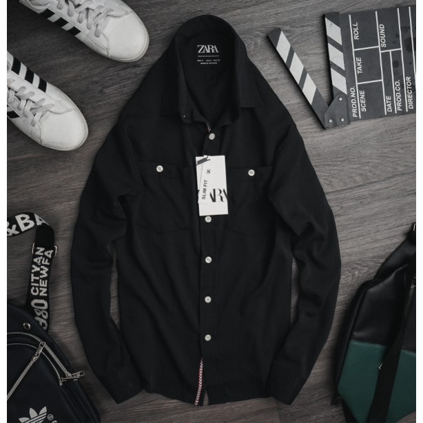 Áo somi nam dài tay Z.RA cổ bẻ 2 túi LV-823