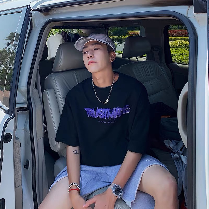 Áo Thun Nam Tay Ngắn In Chữ Thời Trang Dành Cho Bigsize Fashion Áo Phông Unisex Simple Áo Mùa Hè Nam