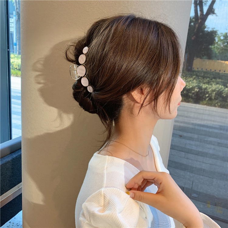 Kẹp tóc đính ngọc xà cừ kiểu hàn quốc sang xinh cặp tóc đuôi ngựa mã KT108 tại KepTocMot