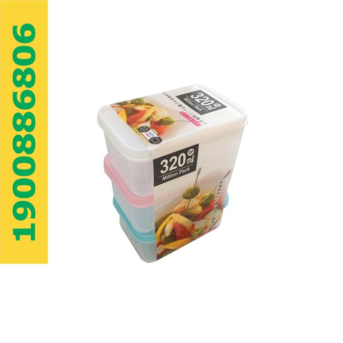 Set 3 hộp nhựa đựng thực phẩm Yamada 320 - KONNI39 SƠN HÒA