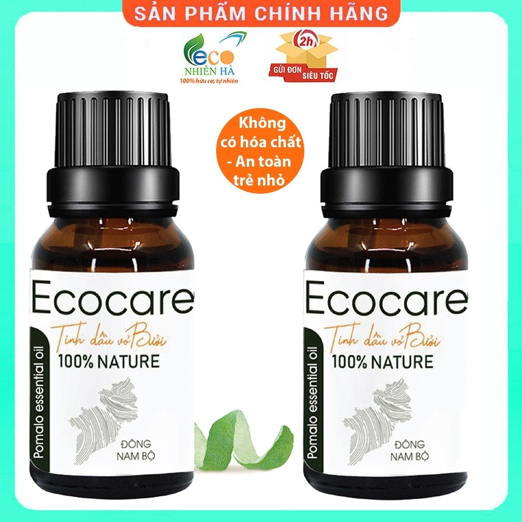 Tinh dầu ECOCARE 10ml, bưởi nguyên chất, tinh dầu thơm phòng phục hồi tóc hư tổn, khử mùi