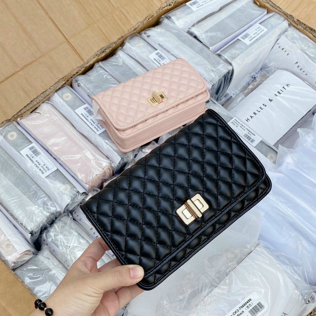 Túi cnk ô trám khóa xoay size 20 hàng quảng châu cao cấp