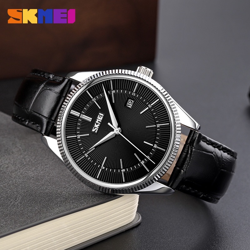 Đồng Hồ Quartz Chống Thấm Nước Với Dây Đeo Da SKMEI 9298
