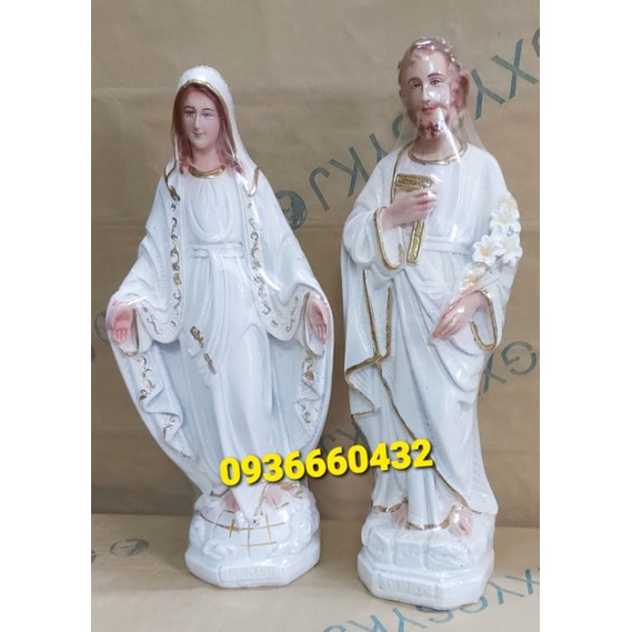 COMBO 2 TƯỢNG ĐỨC MẸ VÀ THÁNH GIUSE 30CM TƯỢNG COMPOSITE CÔNG GIÁO
