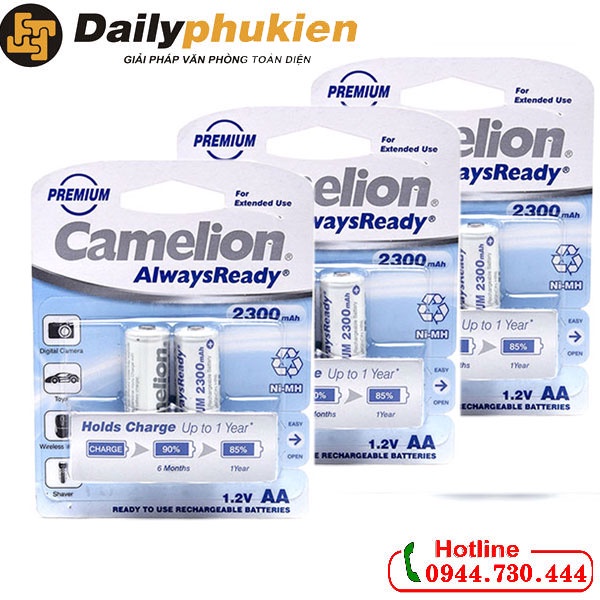 Pin sạc AA Camelion 2300 mAh vỉ 2 viên dailyphukien