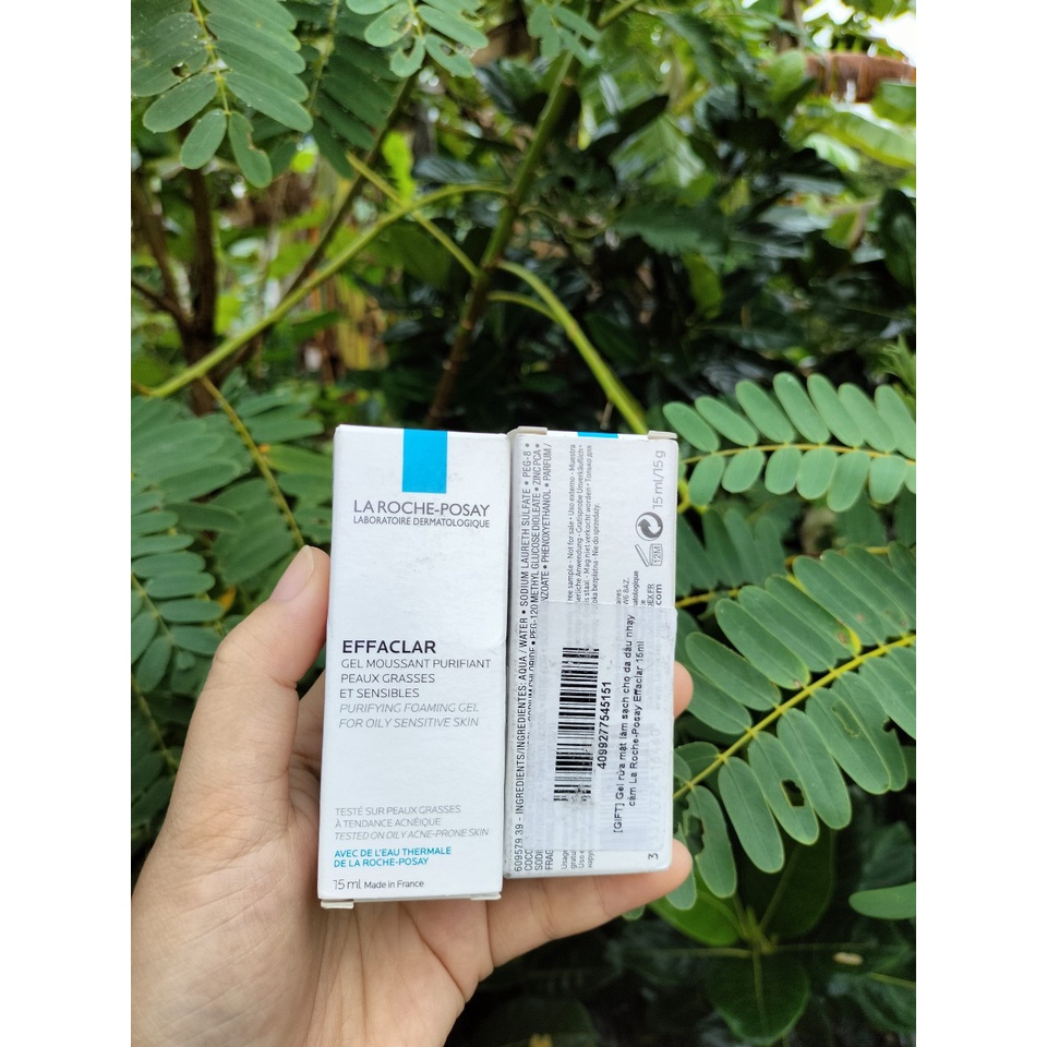 Gel rửa mặt tạo bọt làm sạch dành cho da nhạy cảm LAROCHE-POSAY EFFACLAR 15ml