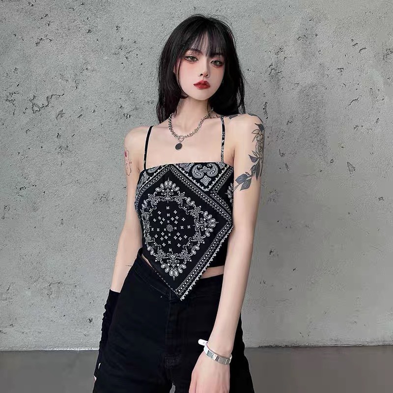 🆕 Áo hai dây khăn yếm bandana KA Closet, 2 màu Đen, Trắng mix áo ống summer 2021, chất bozip cotton