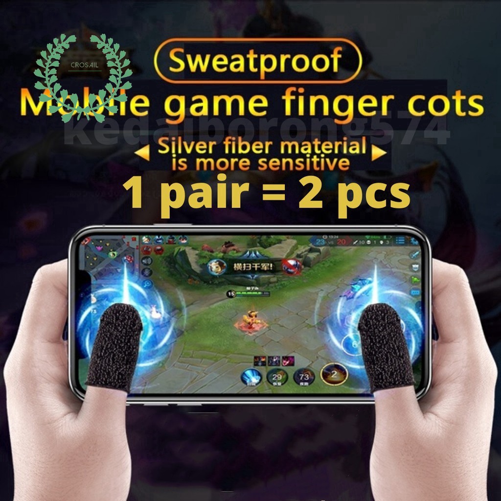 2pcs găng tay chơi game chống mồ hôi cho điện thoại cảm ứng