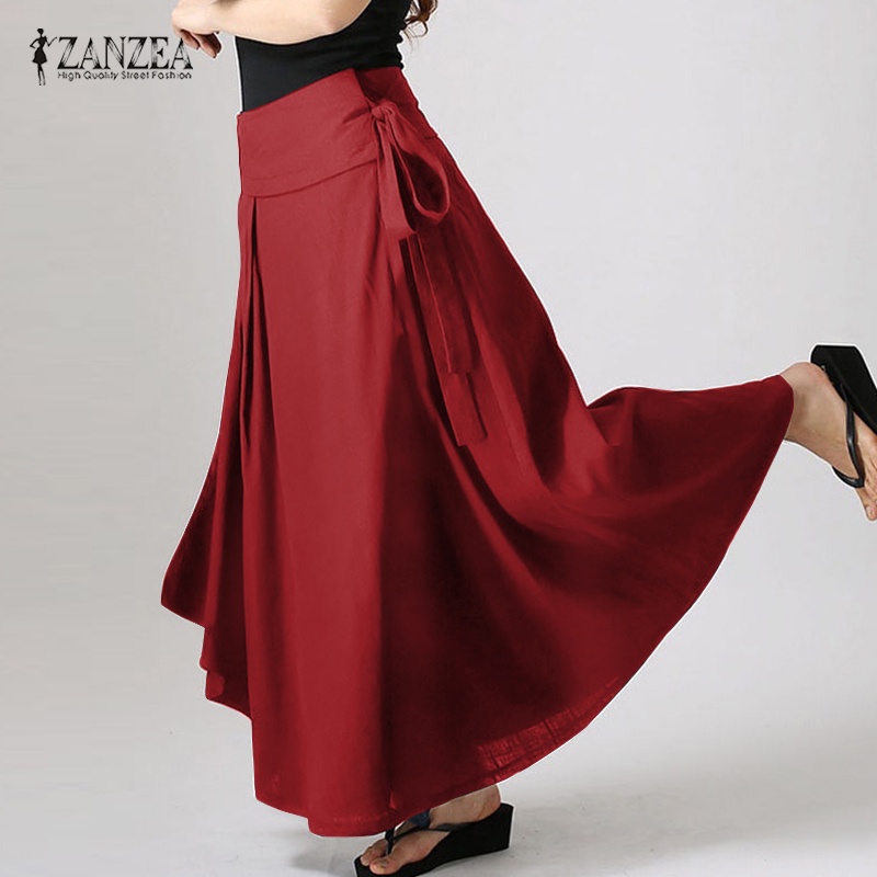 Chân váy Zanzea lưng cao xếp ly thời trang Châu Âu vintage cho nữ