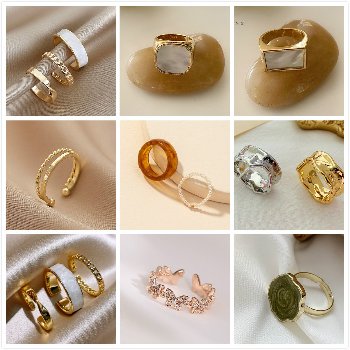 （Fans Welfare）Titanium Steel Ring Three-Piece Set for WomeninsSpecial-Interest Design Index Finger Ring Affordable Luxury Fashion Cool Graceful Online Influencer Simple Bracelet