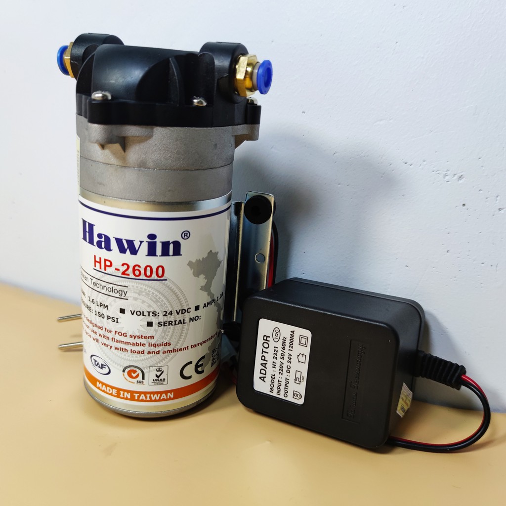 Máy phun sương Hawin HP 2600 chính hãng Taiwan kèm Apdater - 1.6LPM (hỗ trợ từ 10 - 30 Béc)