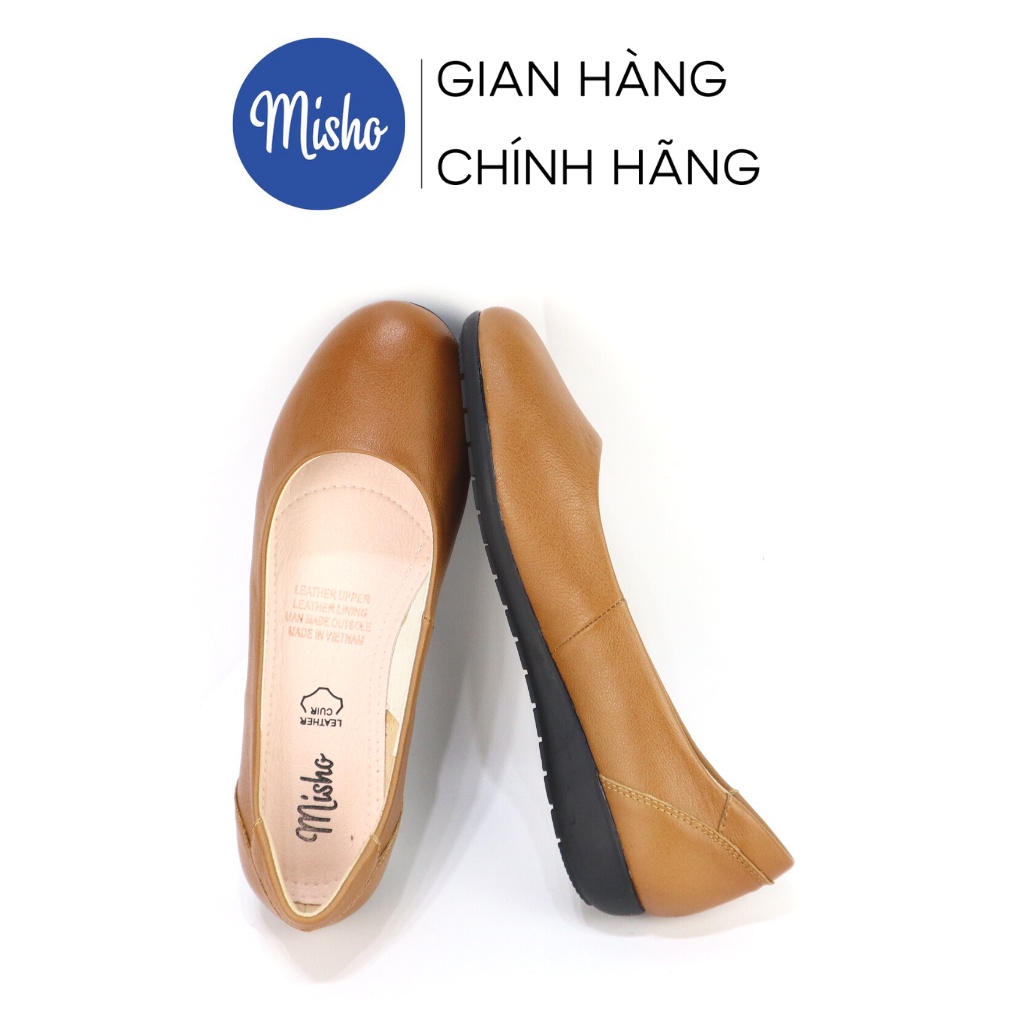 Giày búp bê nữ mũi tròn basic đế xuồng chắc chân cao 2cm đi học đi làm Cillie 1096