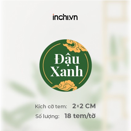 Tem Decal Bánh Trung Thu Cao Cấp Có Sẵn Hình Tròn  - 13 Nhân & 1 Nhân Viết Tay Size 18 Tem / Tờ Giá Rẻ