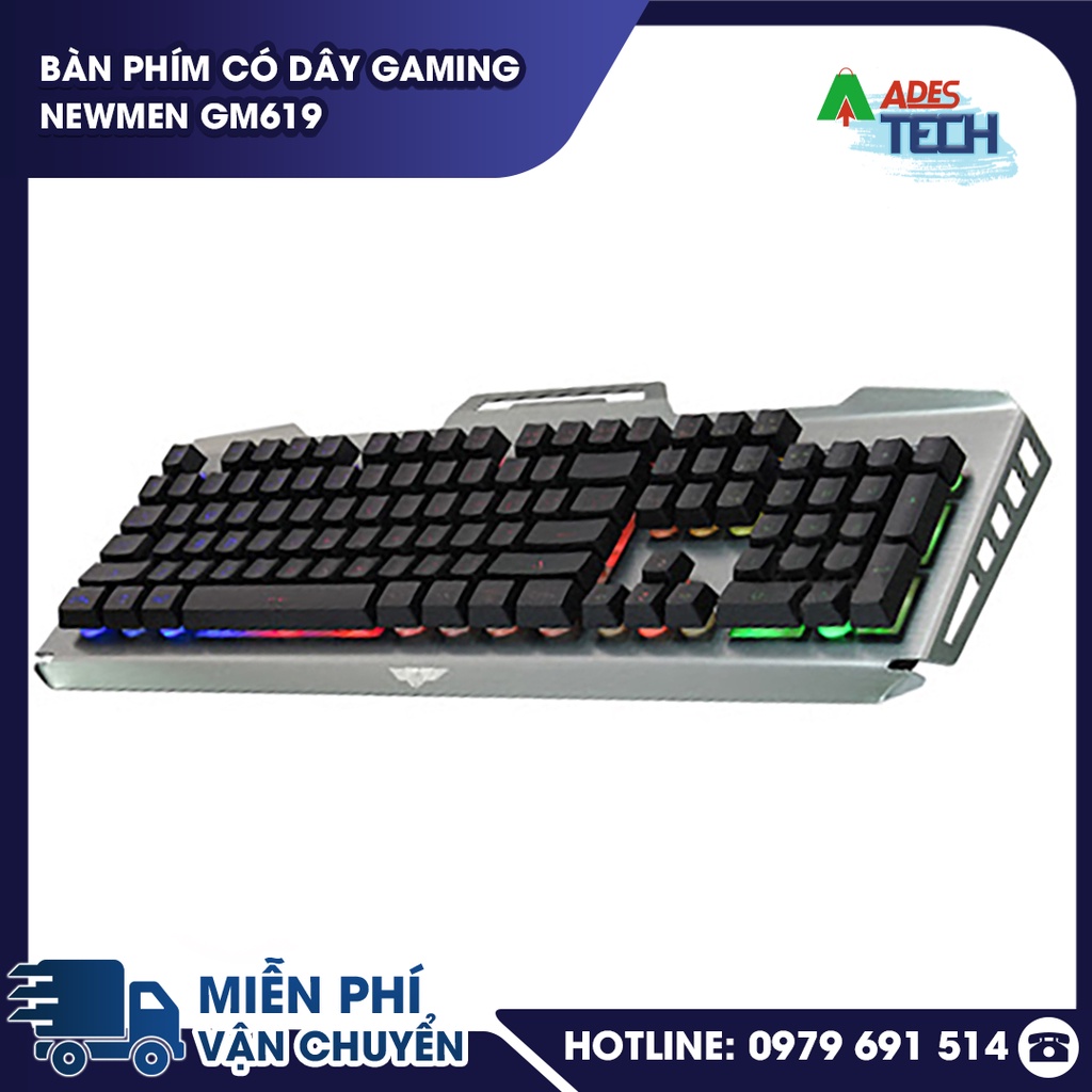 Bàn phím có dây Gaming NEWMEN GM619 , cổng USB Hàng chính hãng
