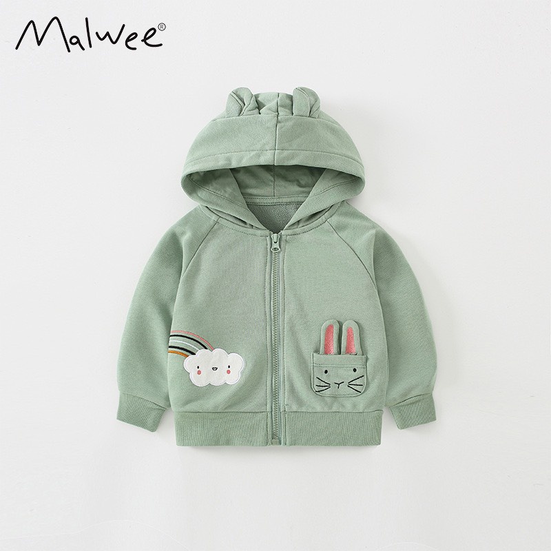 ❤️❤️Áo khoác nỉ mỏng Malwee cho bé gái  1-8 tuổi