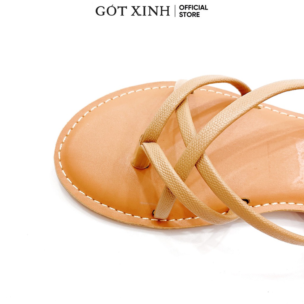 Sandal nữ GÓT XINH SD8 quai mảnh đế bệt