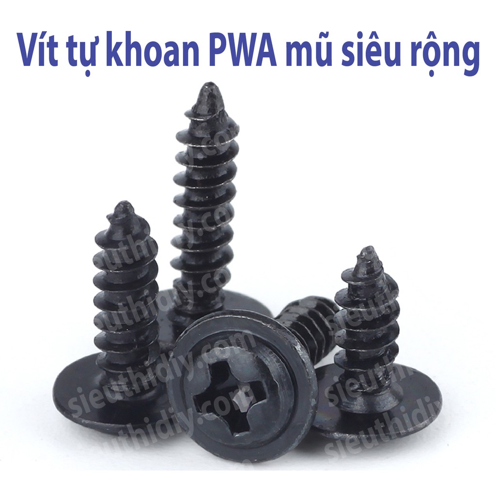 Ốc vít PWA3*4/5/6/7/8/10 mũ rộng tự khoan phi 3mm