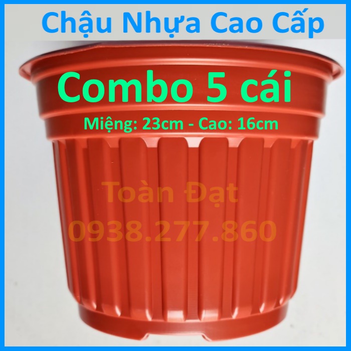 5 Chậu Nhựa N23 Cao Cấp , Chậu Nâu Trồng Cây, bầu ươm cây giống, hoa kiểng