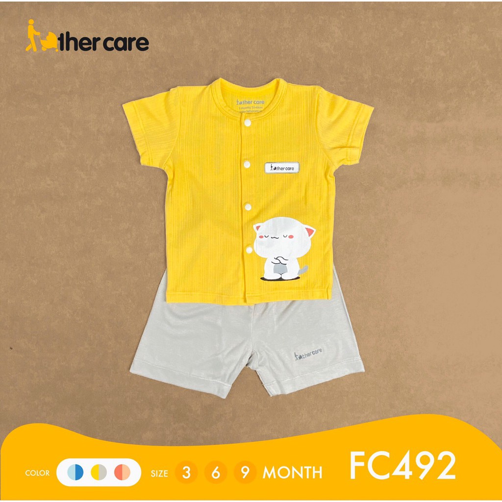 Bộ Quần Áo Trẻ em CT FatherCare Cài Giữa - In hình Mèo FC492