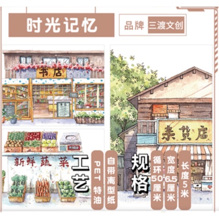 Washi tape  Ký ức thời gian PET