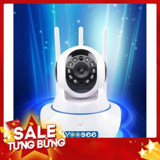 Camera Yoosee 3 Anten IP Wifi HD720 Dùng Phần Mềm Yoosee Xoay 360 Độ Bắt Wifi Cực Khỏe