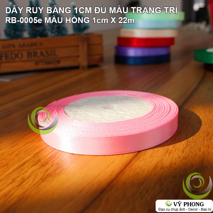 DÂY RUY BĂNG DÀY 1CM NHIỀU MÀU TRANG TRÍ QUÀ TẶNG HỘP BAO BÌ RB-0005