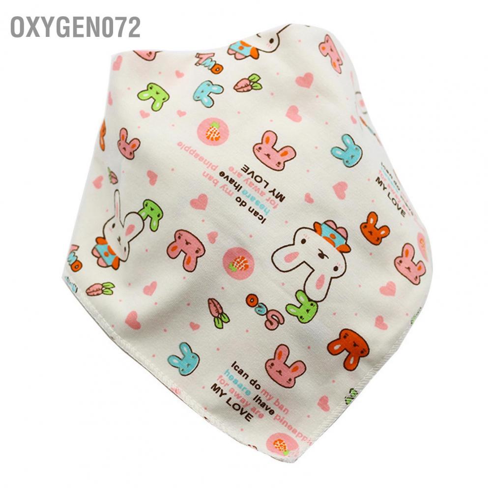 Oxygen072 Baby Bib Cotton Triangle Burp Cloth Double Layer Snap Button Pretty Pattern for Toddler