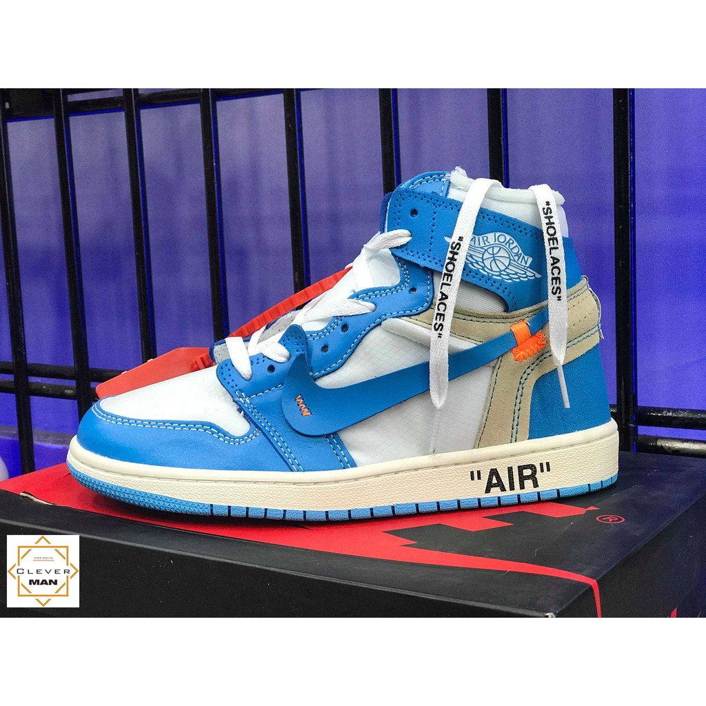 (FREESHIP+QUÀ) Giày thể thao AIR JORDAN 1 OFF WHITE Retro High University UNC xanh trắng cổ cao | BigBuy360 - bigbuy360.vn