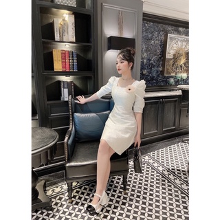 Váy Gấm Hoa kèm hoa cài