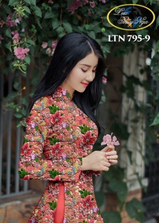 Vải lụa vân gỗ in hoa