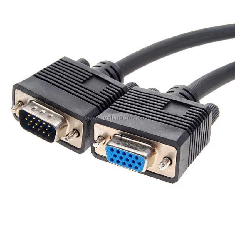 Cáp VGA nối dài 1.5M -Hàng cao cấp 24k Gold Plated ( cáp 1 đầu đực 1 đầu cái nối dài VGA ).  1 đầu âm, 1 đầu dương, xịn.