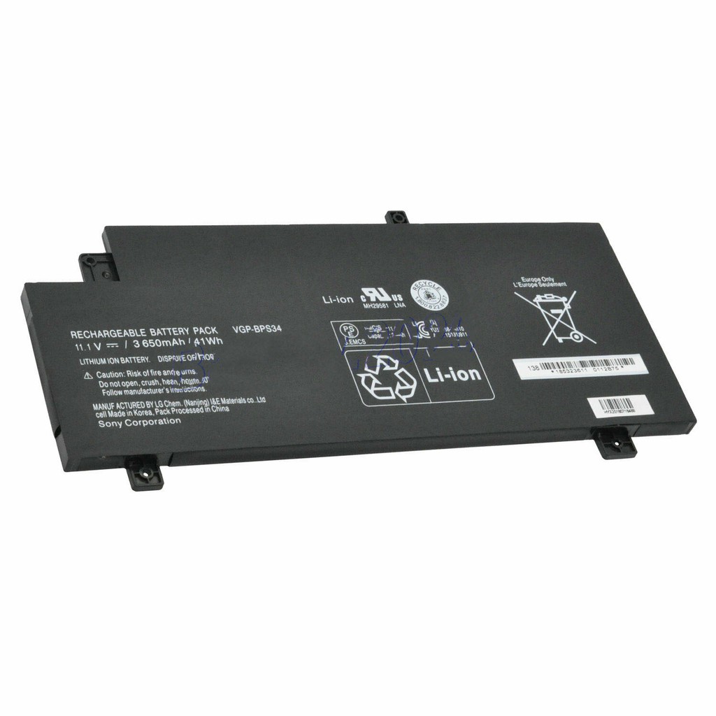 Pin Sony S34, SVF14, SVF15, BPS34, SVF14AC1QL,VGP-BPS34, Sony vaio Fit 15 Touch 14"" 11.1V 41WH ZIN, Gắn Trong