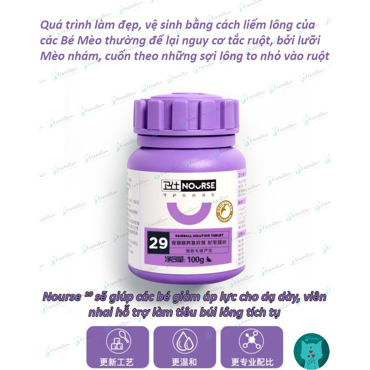 [DINH DƯỠNG BỔ SUNG]Vitamin Tổng Hợp Tăng Cường Sức Đề Kháng Cho Mèo, Viên Nhai Hỗ Trợ Tiêu Búi Lông. Hộp 200v. JF63