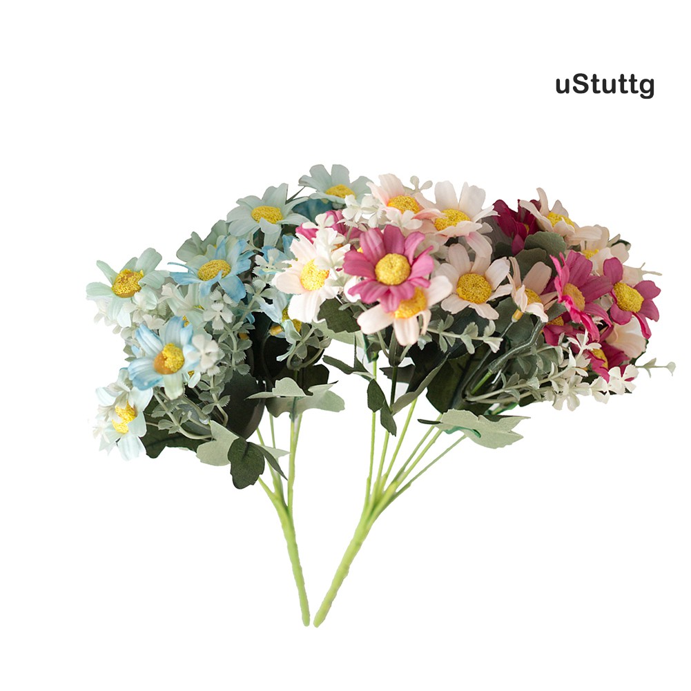 /U 1 Bouquet Artificial Coreopsis Plastic Fake Flower Home Hotel Shop Decoration