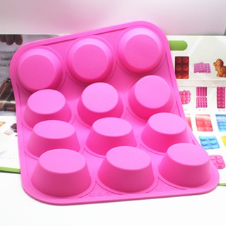 Khuôn Silicone làm bánh Pudding thạch 12 ô
