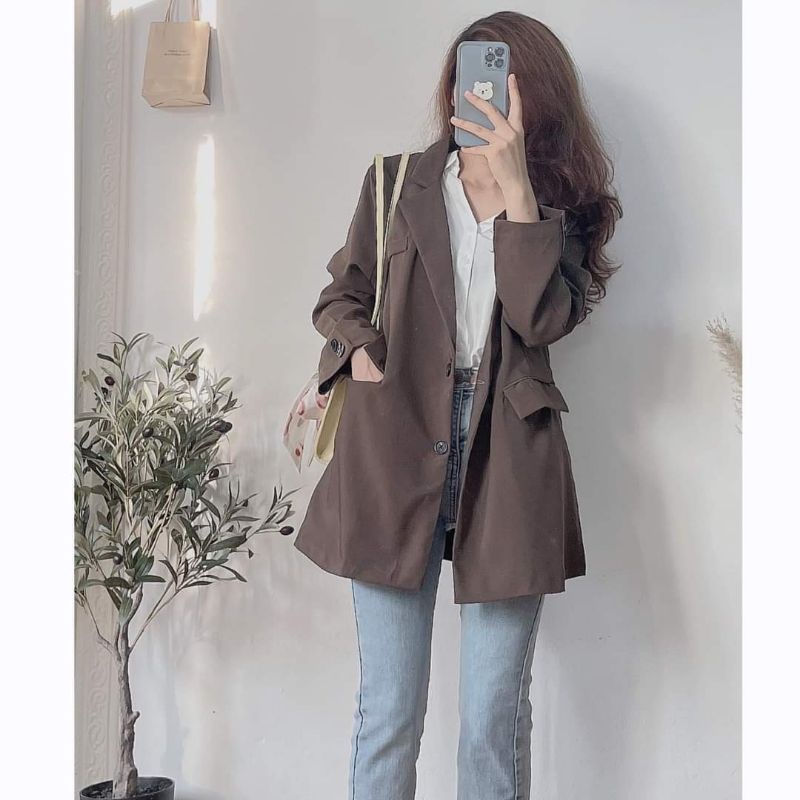 Áo Blazer túi nắp 2 lớp thanh lịch khoác ngoài phong cách Hàn Quốc Áo khoác Vest túi nắp sang chảnh( Sẵn/ảnh thật) | BigBuy360 - bigbuy360.vn