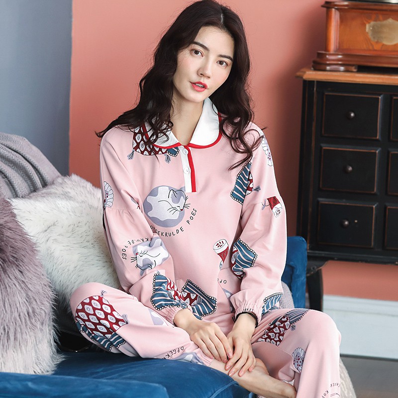 [ẢNH THẬT] Đồ bộ Thu Đông nữ mới nhất, vải cotton 100% mềm mại thoáng khí, màu hồng tôn da, họa tiết và thiết kế độc | BigBuy360 - bigbuy360.vn