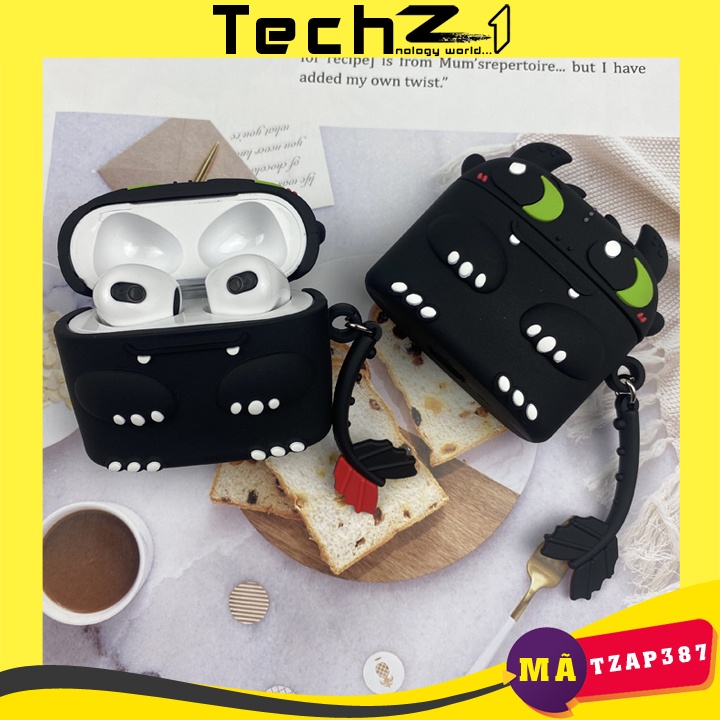 Case Airpods 1/2/3/Pro Rồng Night Fury - Vỏ ốp tai nghe không dây airpods 1/2/3/Pro hình rồng răng sún dễ thương - Mã TZ