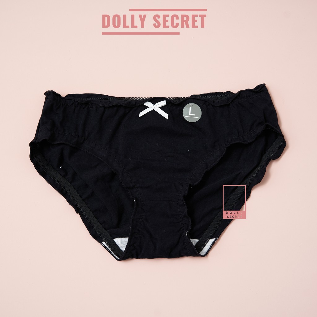 Quần lót cotton viền sóng đính nơ dễ thương vải kháng khuẩn cho nữ DOLLY SECRET QL028 | BigBuy360 - bigbuy360.vn