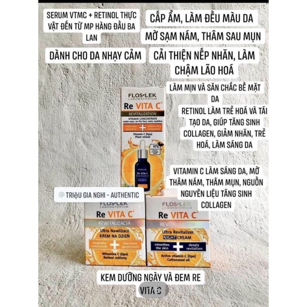 Kem dưỡng trắng da Floslek Re Vita C – ULTRA MOISTURIZER