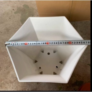 Chậu nhựa trồng cây lục giác S3 size 40x20x20 (cm) màu trắng
