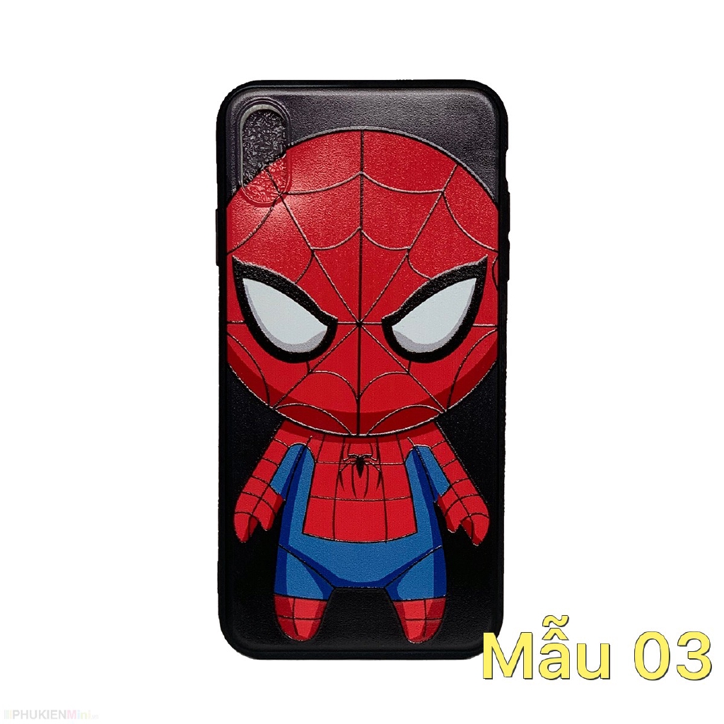 Ốp lưng viền dẻo in nổi hình siêu anh hùng phong cách chibi iPhone XR 6.1 giá rẻ