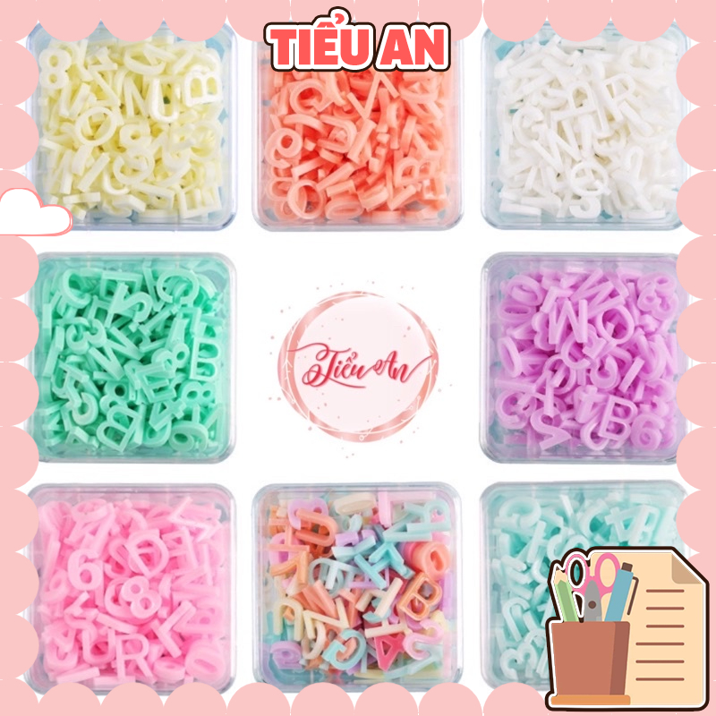 Charm (C194) slime/ Dụng Cụ Charm Trang Trí Hình Chữ &amp; Số (Inbox mẫu chữ &amp; số)