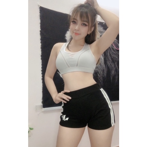 Quần đùi tập Gym, Aerobic, Chạy bộ, đồ tập thể thao nữ vải nhập khẩu QN304