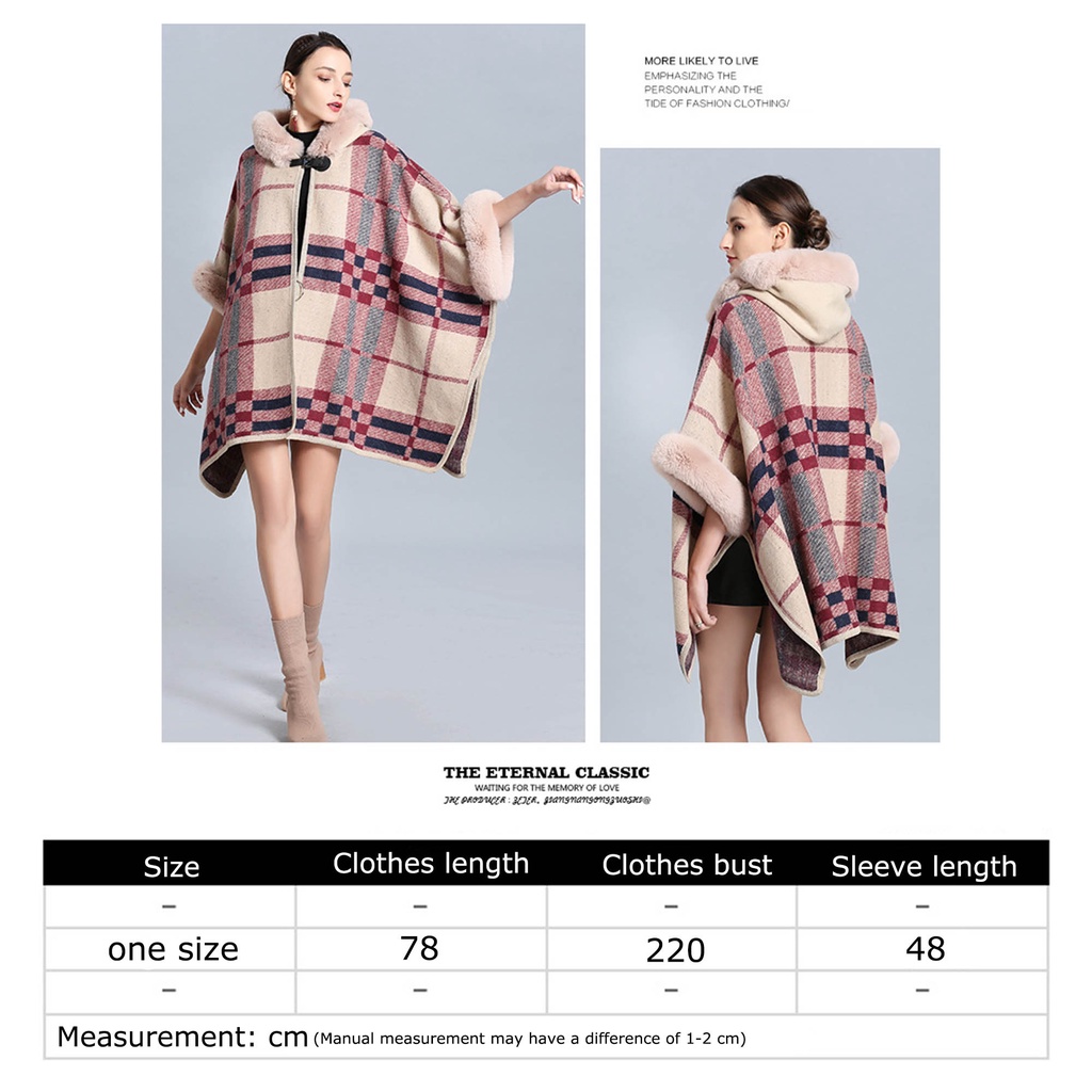 Áo choàng len lông cáo nhân tạo phối tua rua thời trang mùa đông mới ấm áp cho nữ | BigBuy360 - bigbuy360.vn