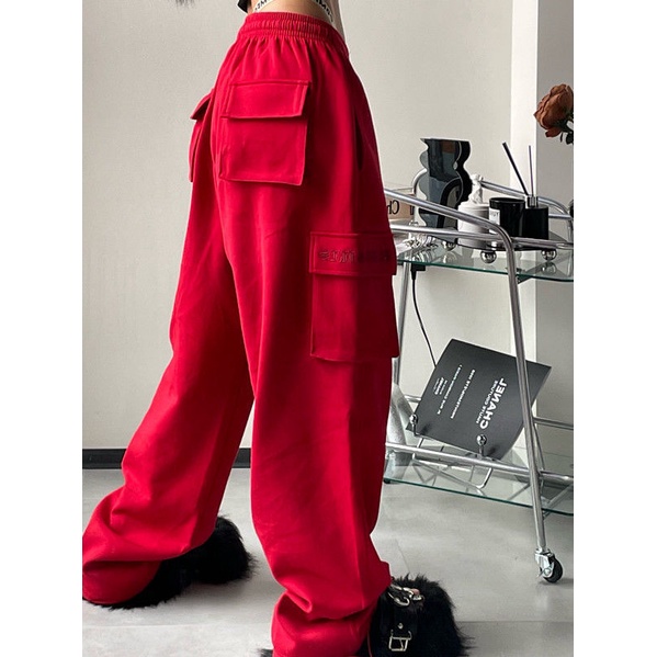 Quần Yếm Thể Thao Ống Rộng Thêu Họa Tiết Phong Cách Hip Hop Đường Phố Cho Nữ