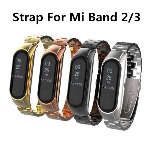 Dây đeo thay thế chất liệu thép không gỉ thời trang cho Xiaomi Mi Band 2