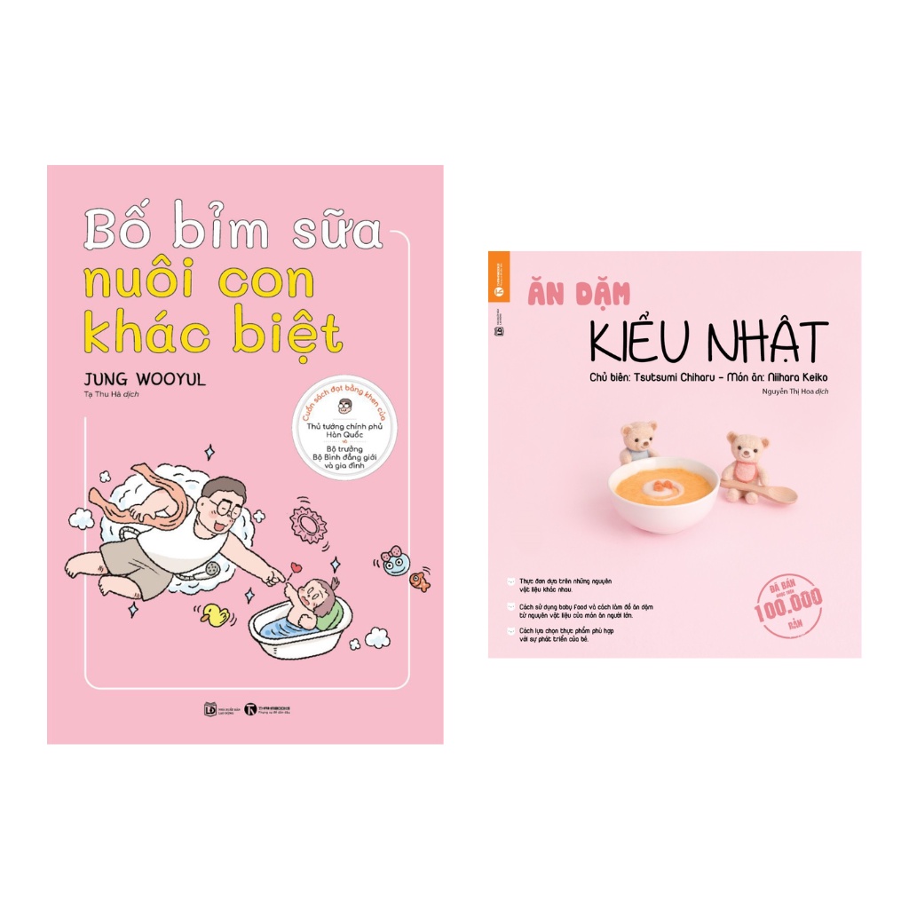Sách Combo 2 cuốn: Bố Bỉm Sữa Nuôi Con Khác Biệt + Ăn Dặm Kiểu Nhật