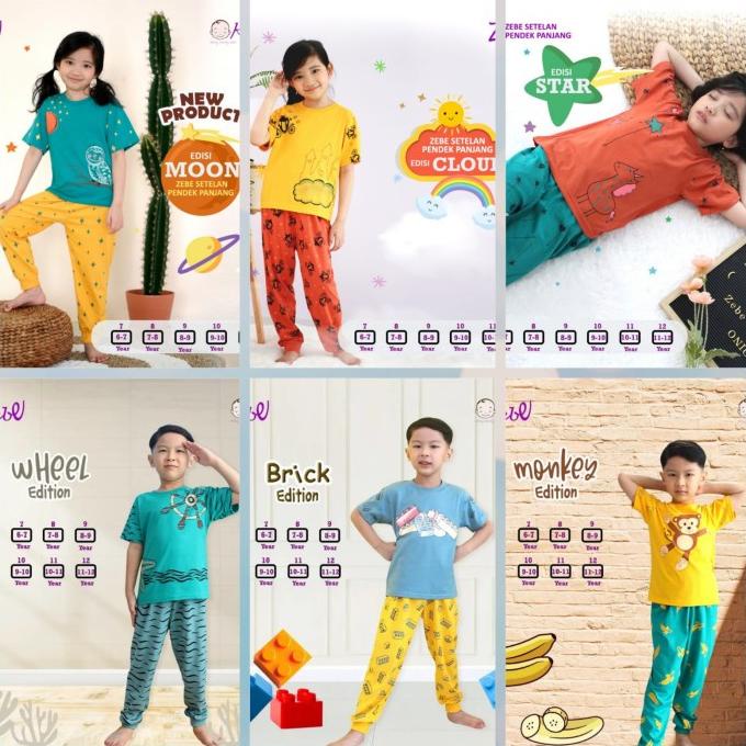 Bộ Đồ Ngủ Pijama Phiên Bản Họa Tiết Zebe 6-12 Tuổi Của Kazel